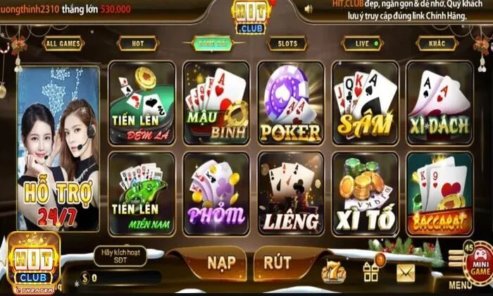 Giới thiệu HitClub về kho giải trí hiện có